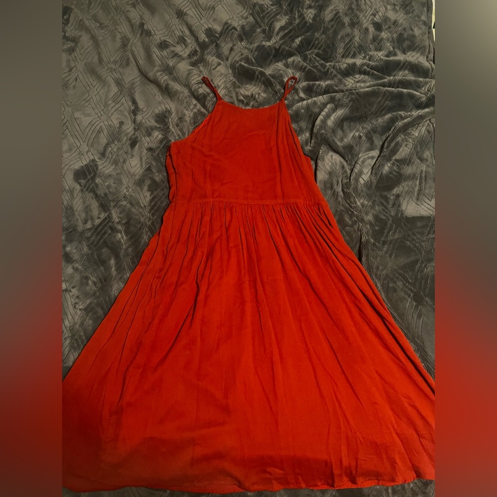 Forever 21 Orange Midi Dress Size L